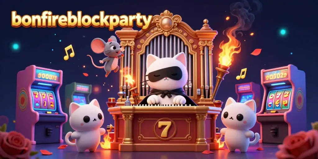 Experience the excitement of bonfireblockparty with cash-filled slot reels and energetic casino characters.